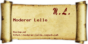 Moderer Lelle névjegykártya